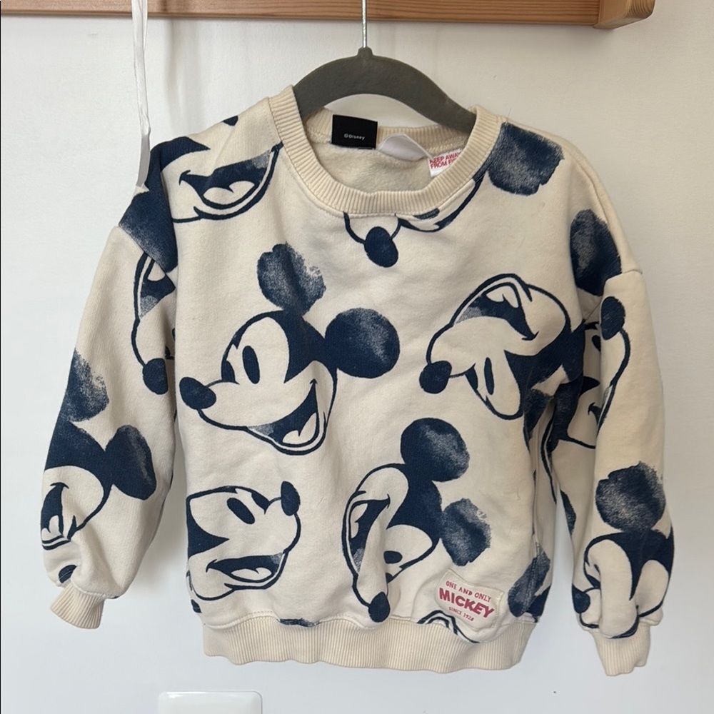 Disney Kids Mickey Mouse Cream and Blue Sweatshirt